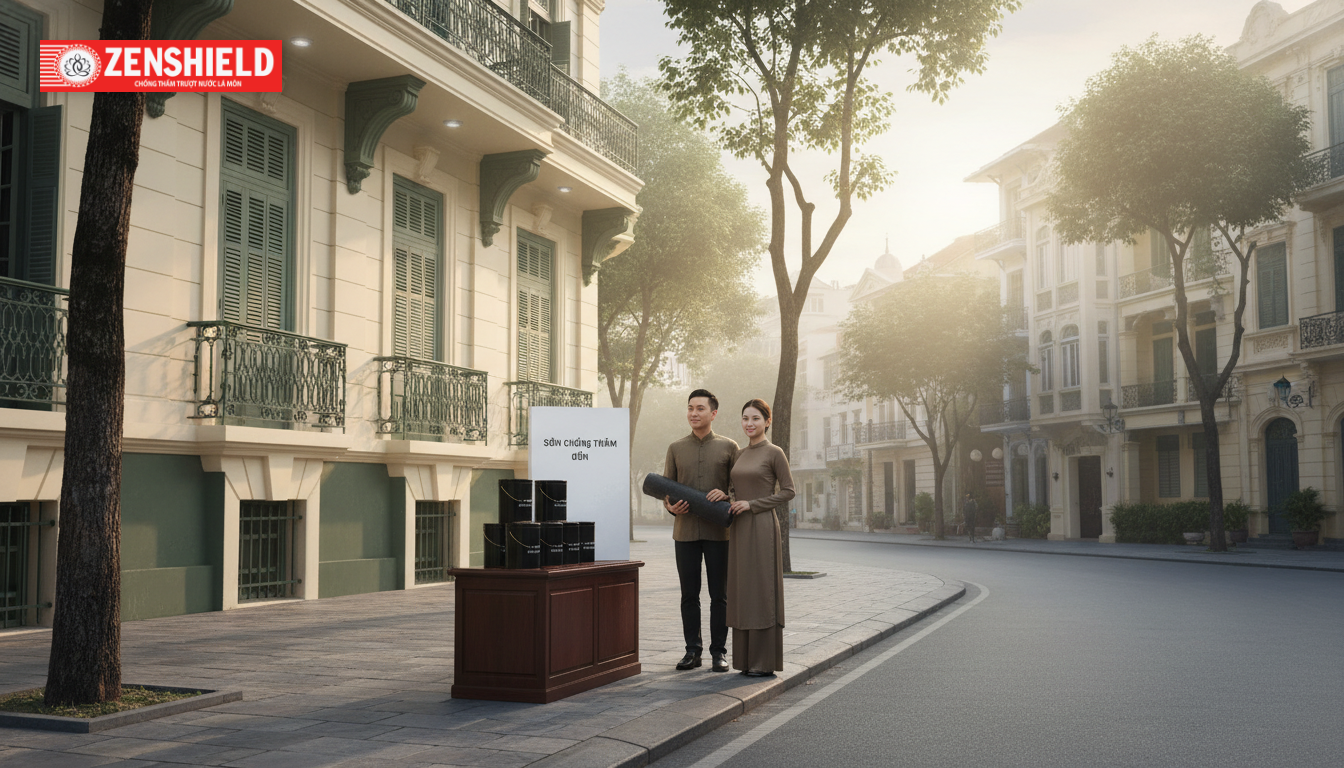 Sơn chống thấm đen Bitun ZENSHIELD - Giải pháp bảo vệ công trình bền bỉ