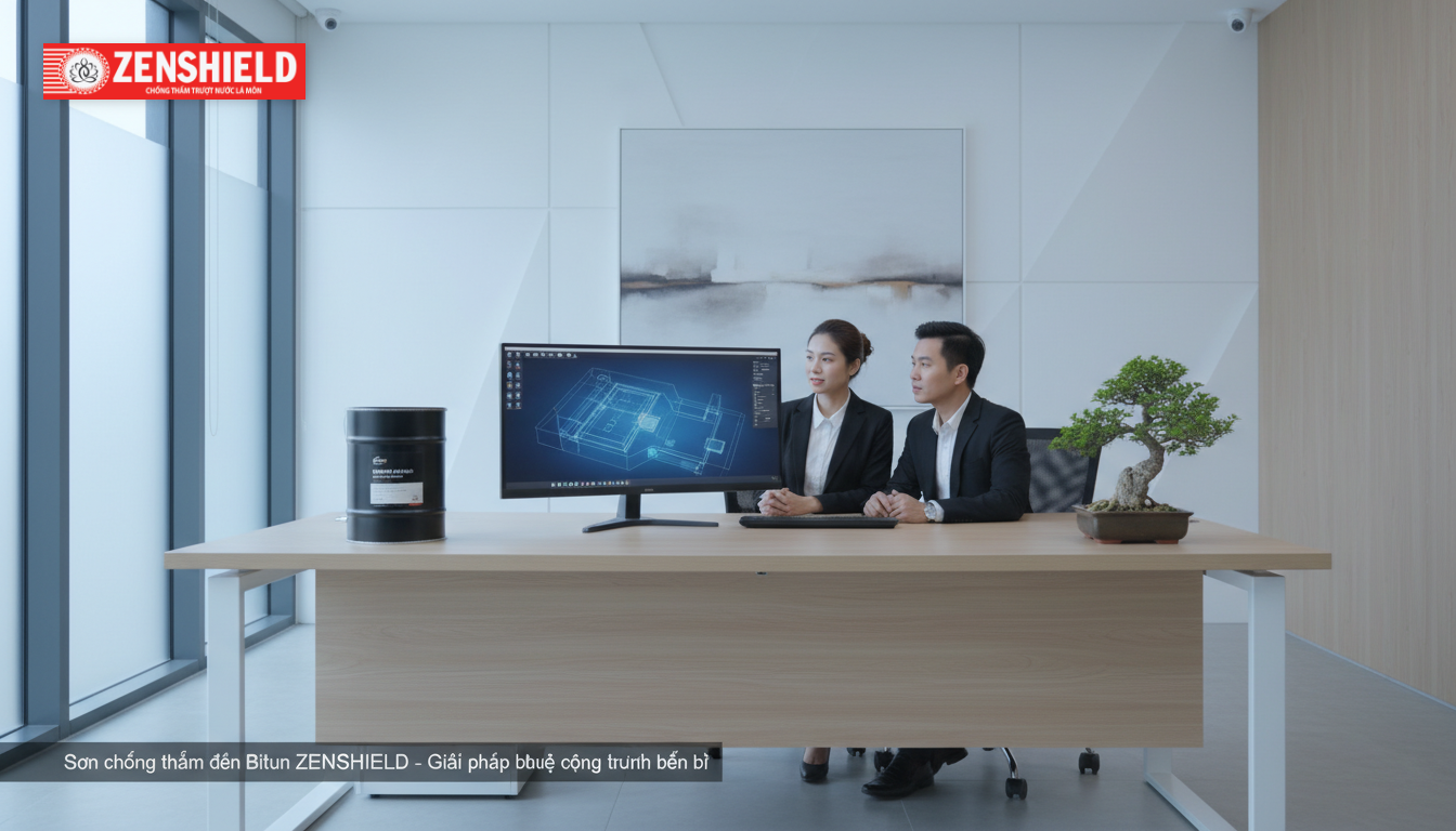 Sơn chống thấm đen Bitun ZENSHIELD - Giải pháp bảo vệ công trình bền bỉ