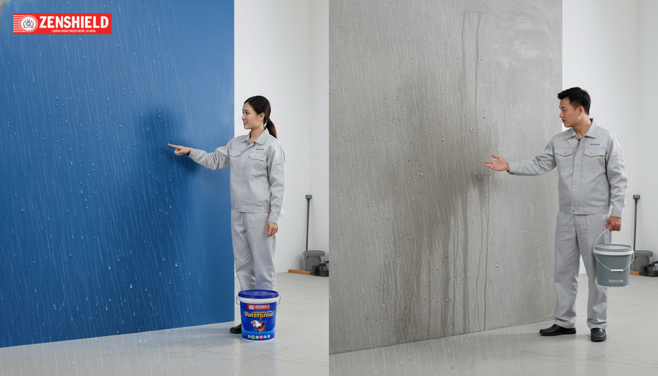 So sánh chống thấm pha màu và chống thấm xám truyền thống: Giải pháp nào tối ưu?