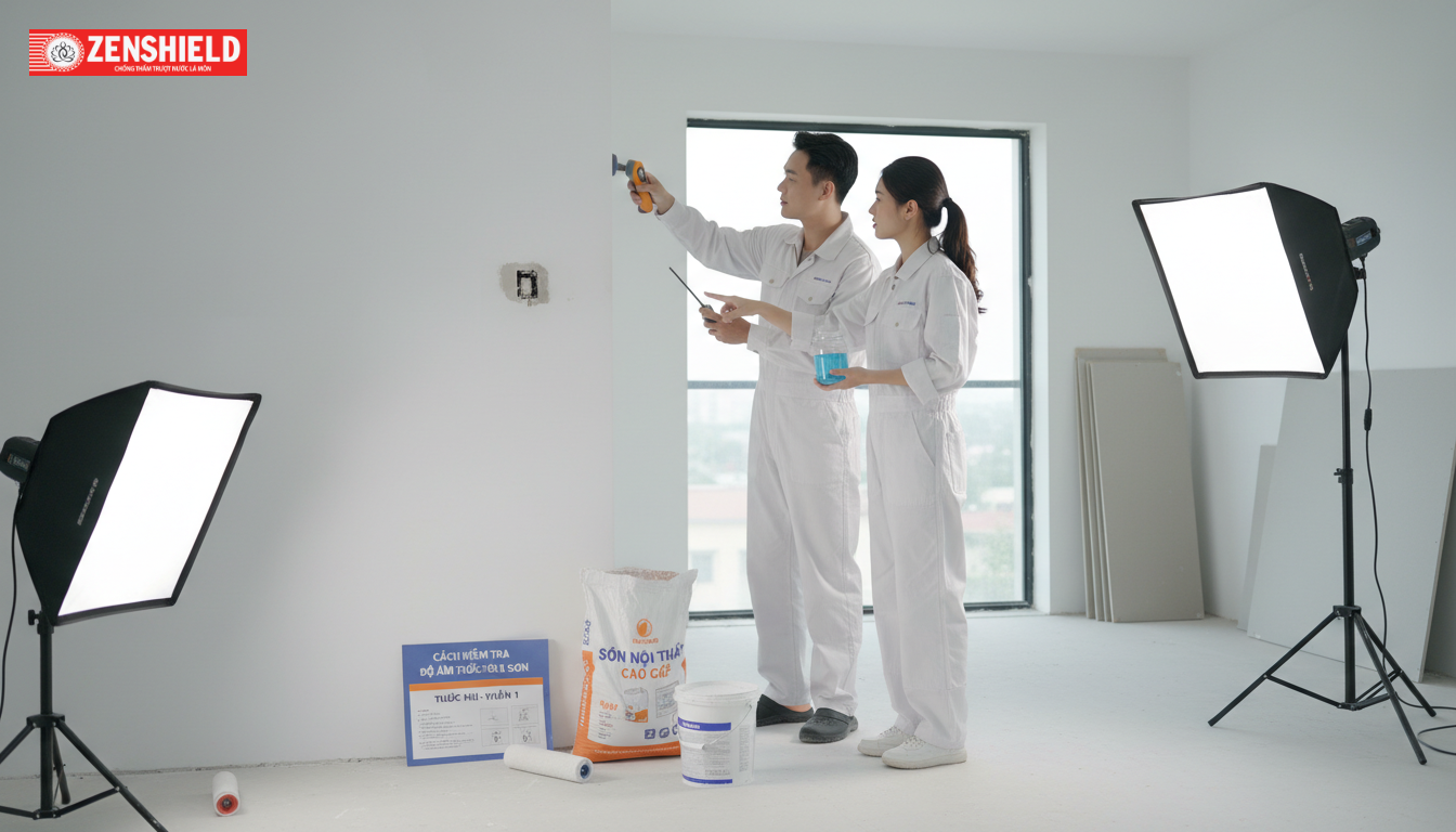 Cách kiểm tra độ ẩm tường trước khi sơn