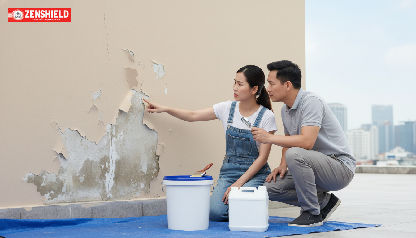 Tại sao sơn chống thấm vẫn bong tróc sau 1 năm? Nguyên nhân và Giải pháp
