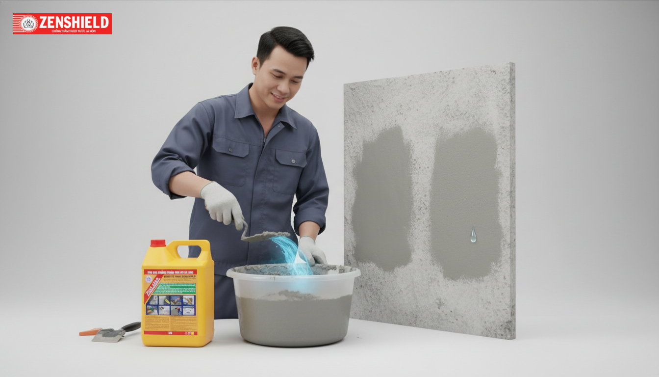 Phụ gia chống thấm hoạt động như thế nào trong vữa