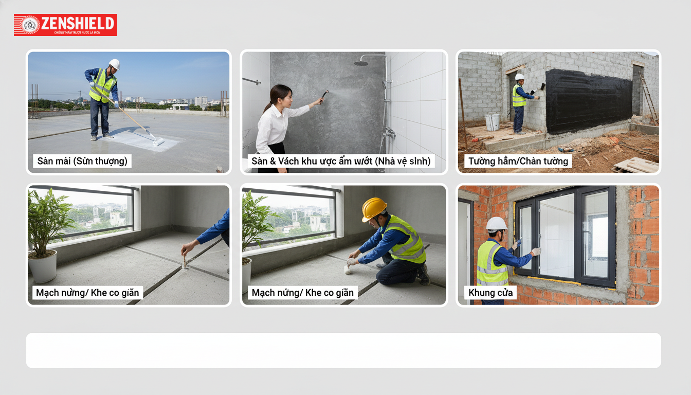 5 vị trí bắt buộc chống thấm ngay từ khi xây nhà