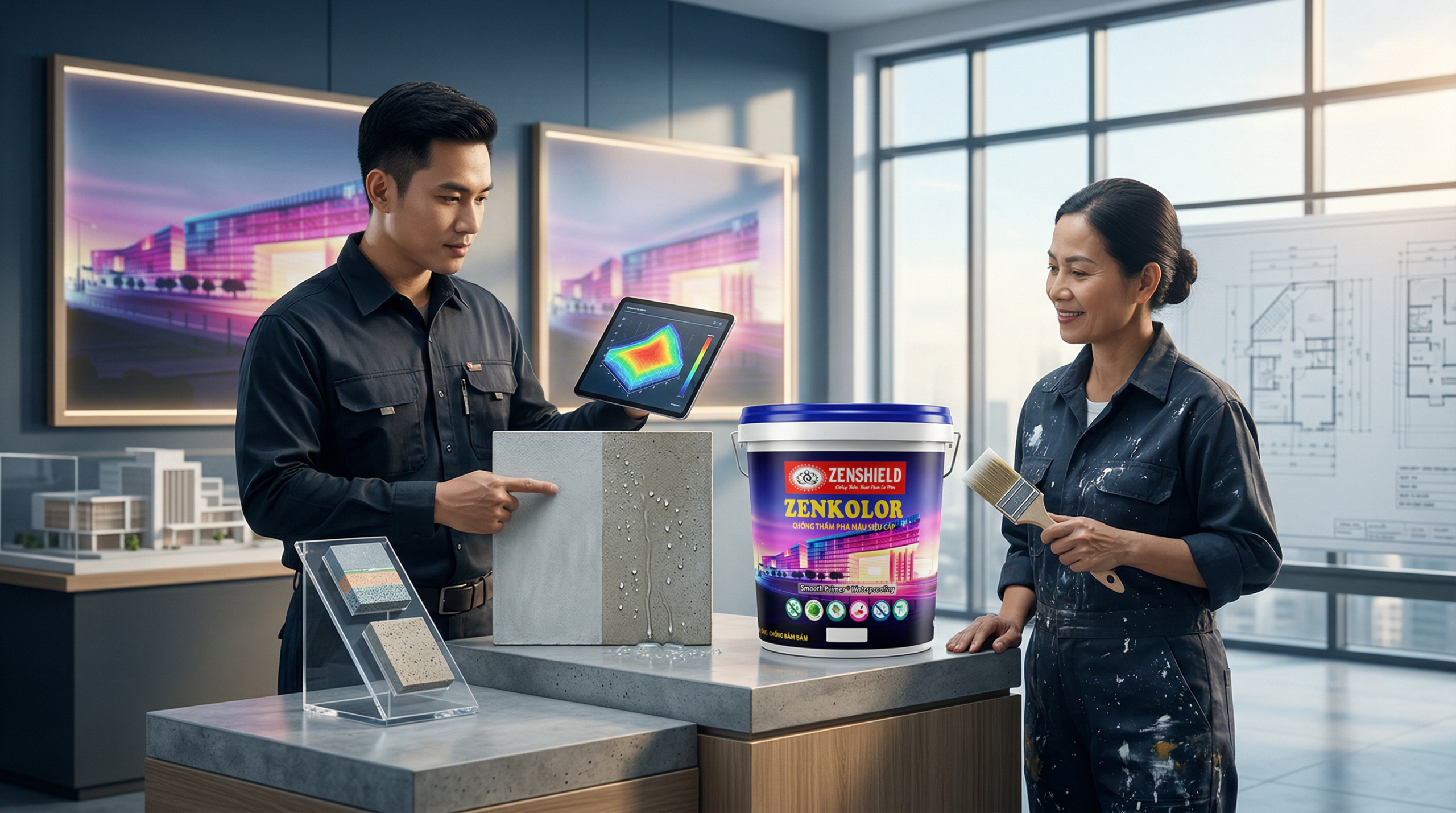 Sơn chống thấm ZENSHIELD có thực sự hiệu quả? Phân tích chuyên sâu từ góc nhìn kỹ thuật & Thi công thực tế