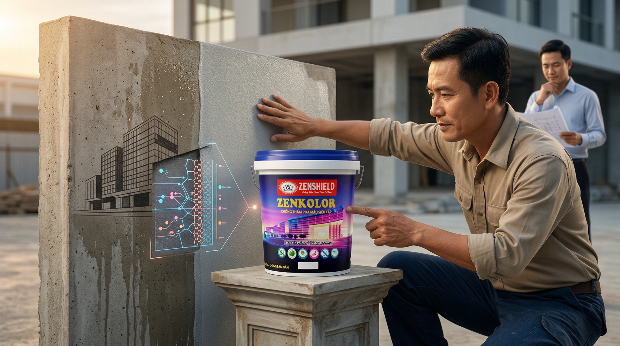 Sơn chống thấm ZENSHIELD có thực sự hiệu quả? Phân tích chuyên sâu từ góc nhìn kỹ thuật & Thi công thực tế